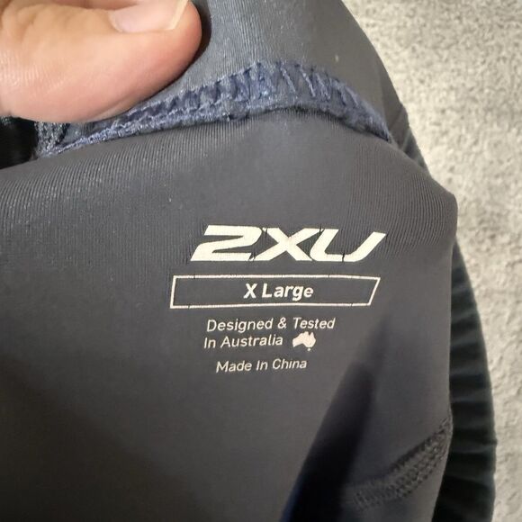 NWT 2XU Men's Long Distance Tri Shorts XL Indigo Blue Charcoal Gray MT2259b - Picture 11 of 13